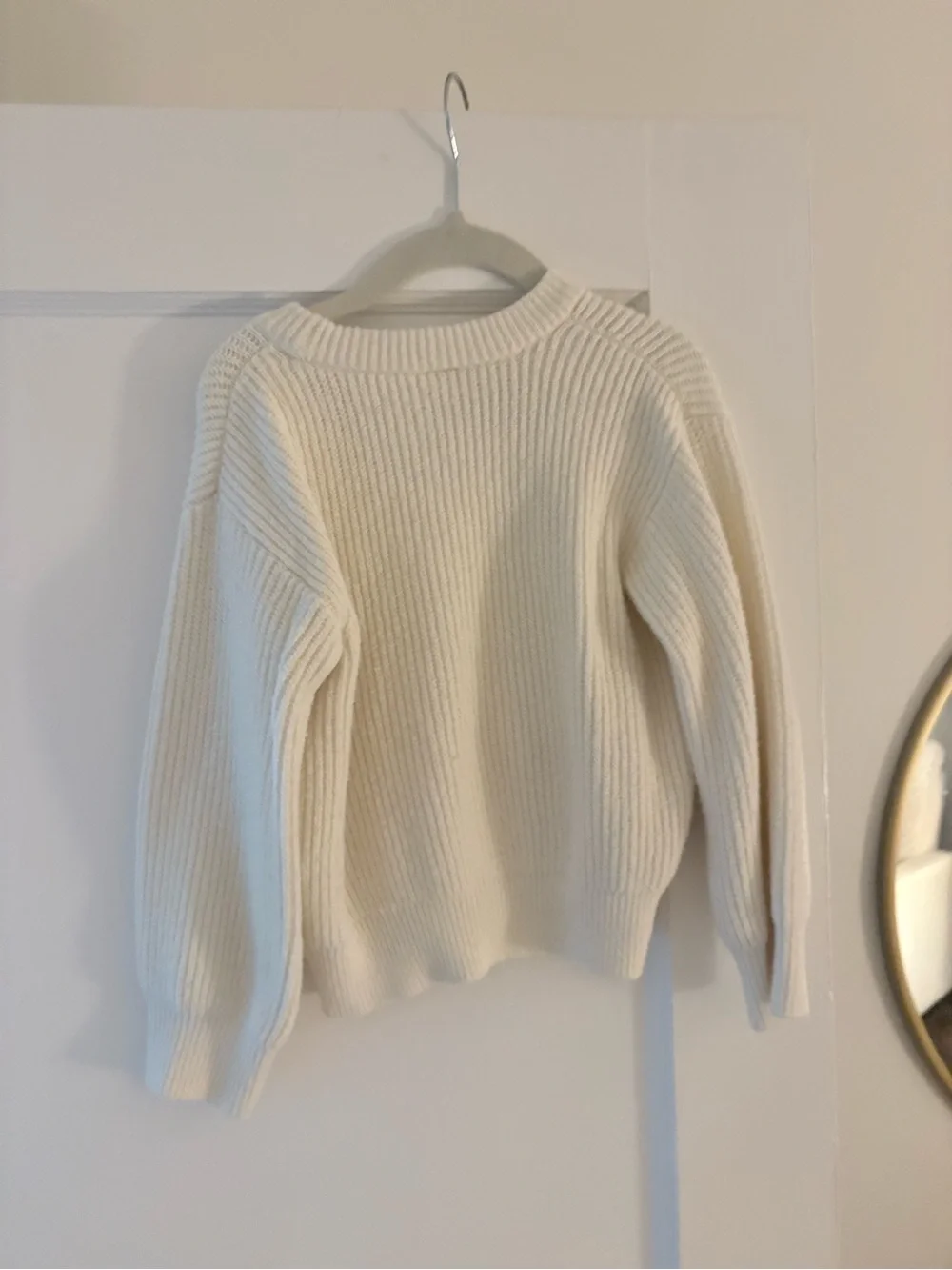 GAP White Crewneck Sweater with Black Bow Appliqués